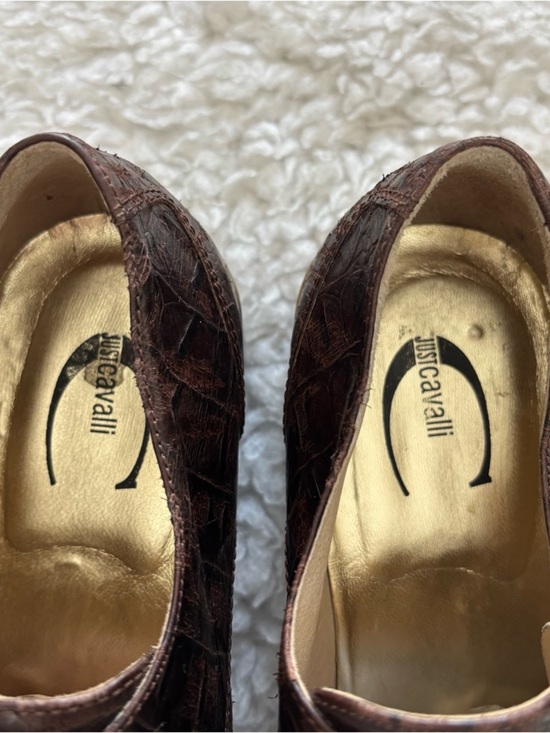 Just Cavalli Dark Brown Crocodile Skin Genuine Leather Oxfords Shoes EU 43 US 10 main image 14